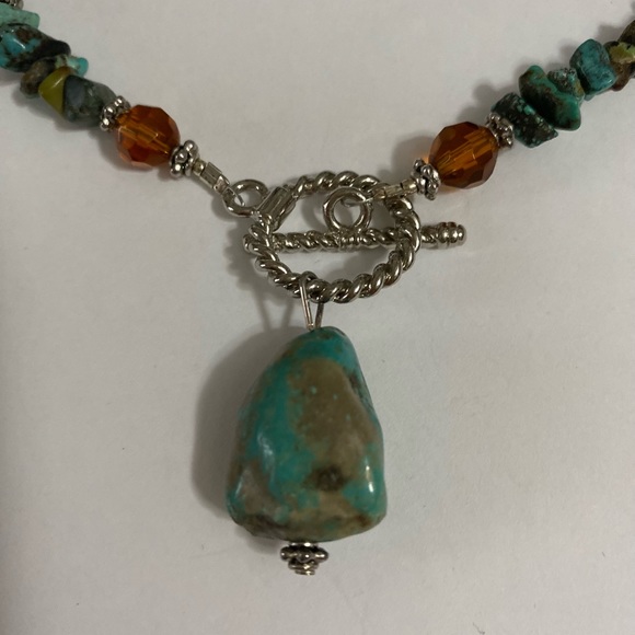 Turquoise pendant stone necklace. - Picture 3 of 6